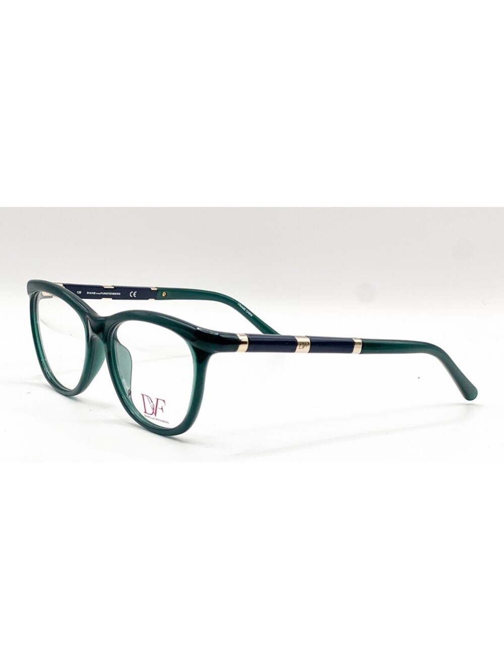 NEW DIANE VON FURSTENBERG DVF5078 444 GLOSSY GREEN AUTHENTIC EYEGLASSES 52-16